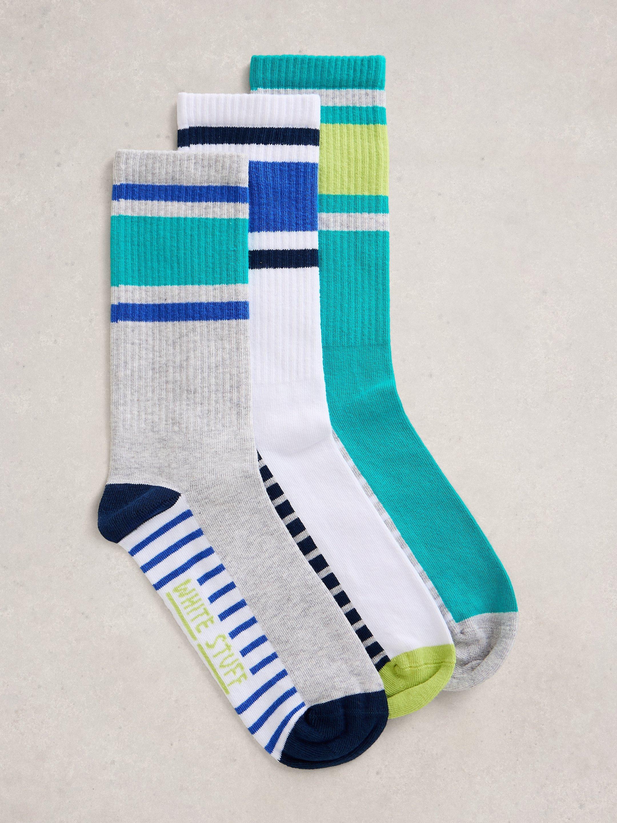 3PK Ribbed Ankle Socks