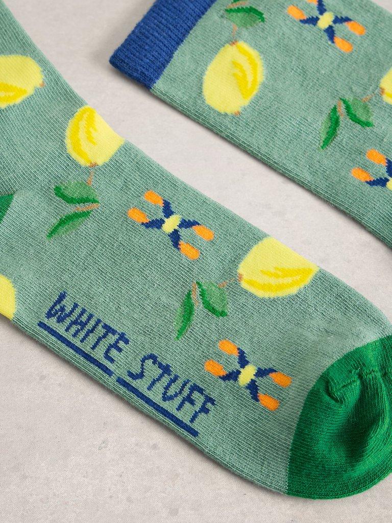 Lemon Ankle Sock in YELLOW MLT - FLAT DETAIL