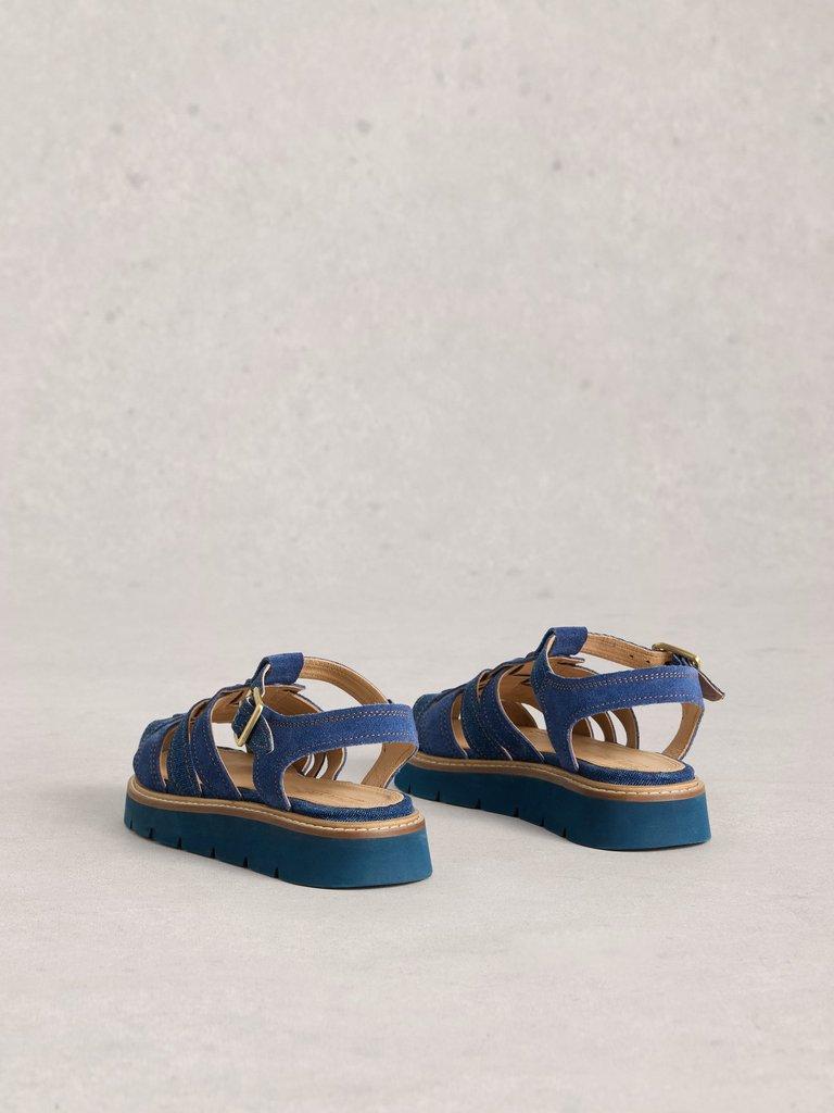 Chunky Fisherman Strap Sandal in DENIM MLT - FLAT BACK