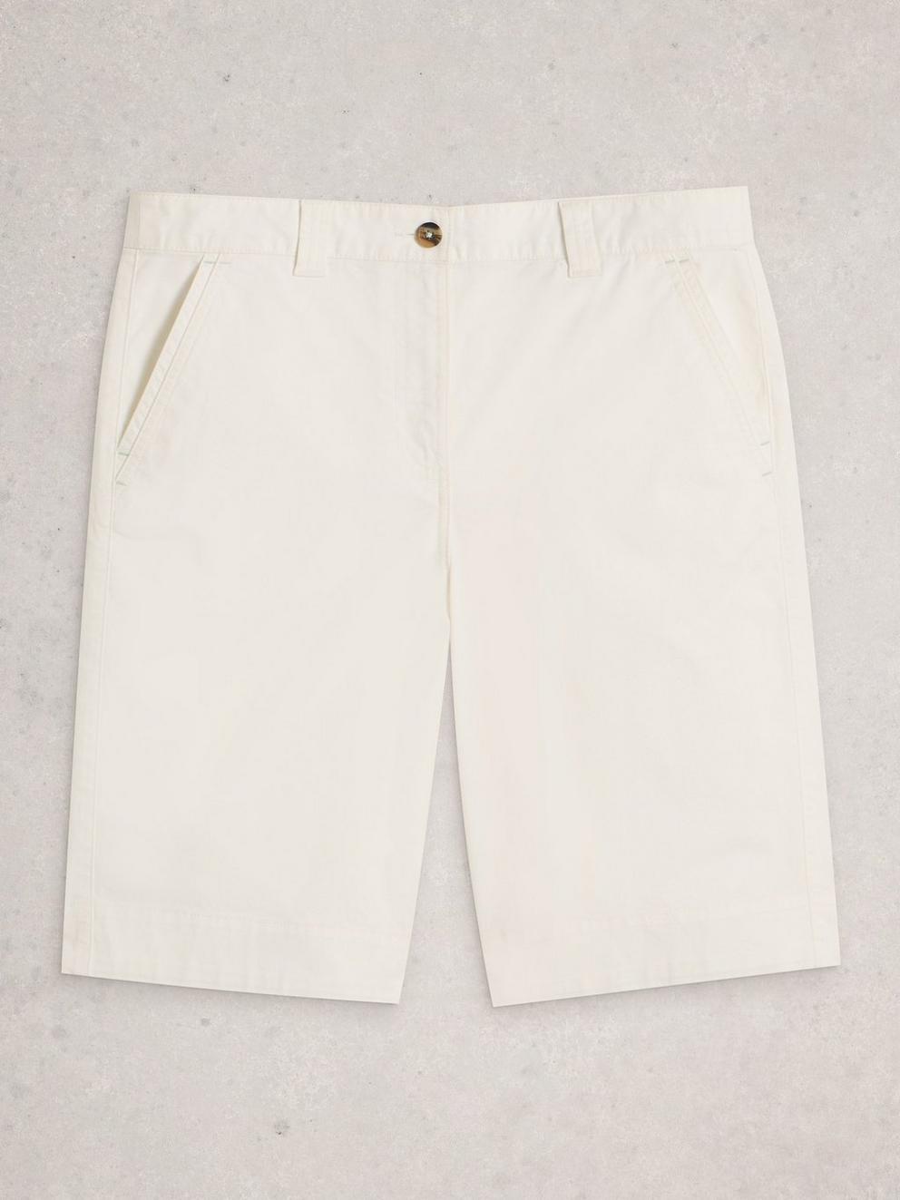 Heidi Chino Short in BRIL WHITE - FLAT FRONT