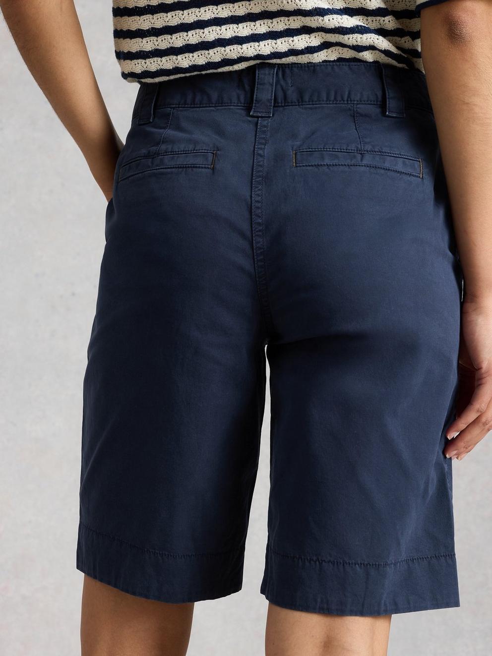 Heidi Chino Short in DARK NAVY - MODEL BACK