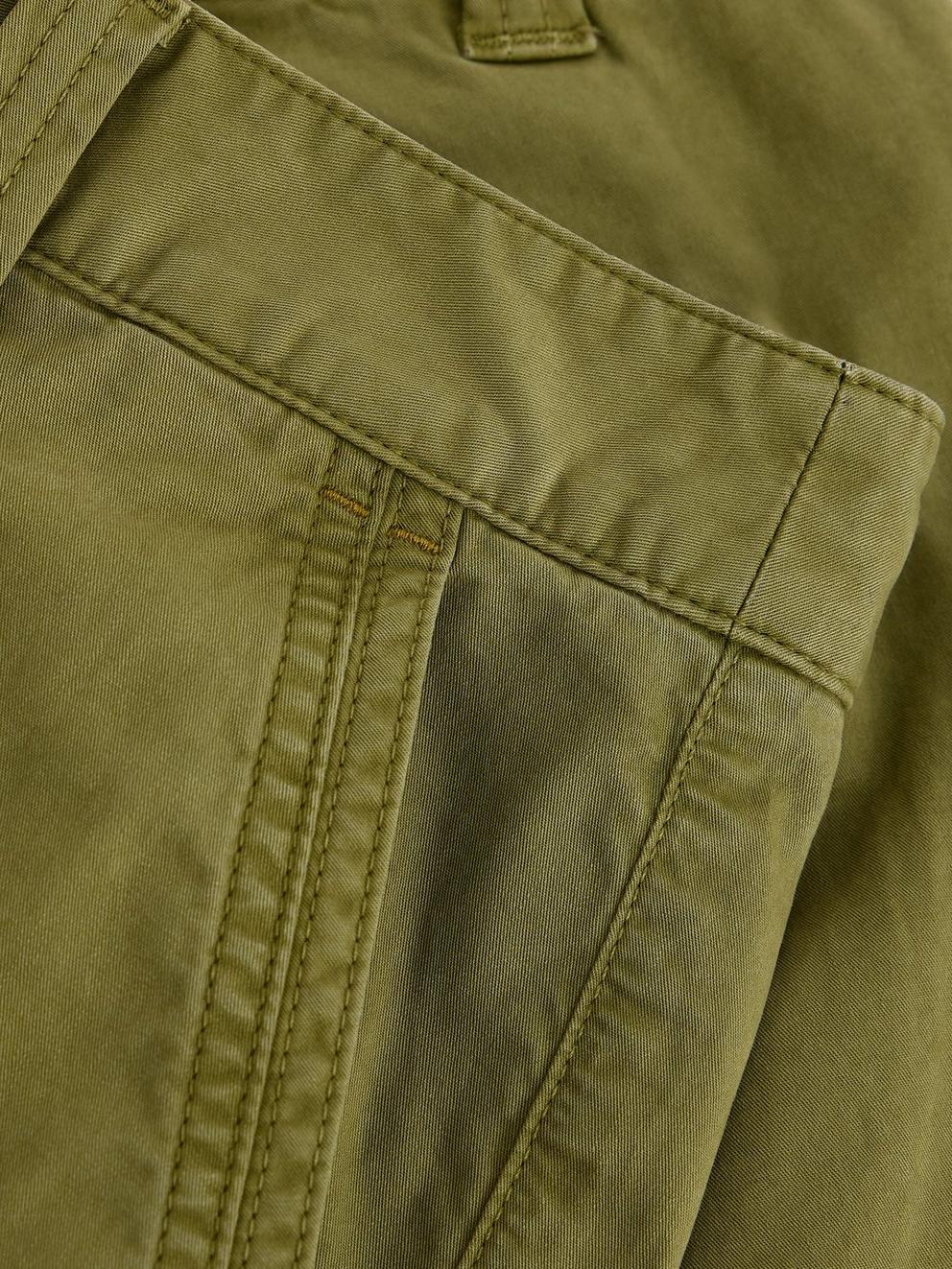 Heidi Chino Short in KHAKI GRN - FLAT DETAIL