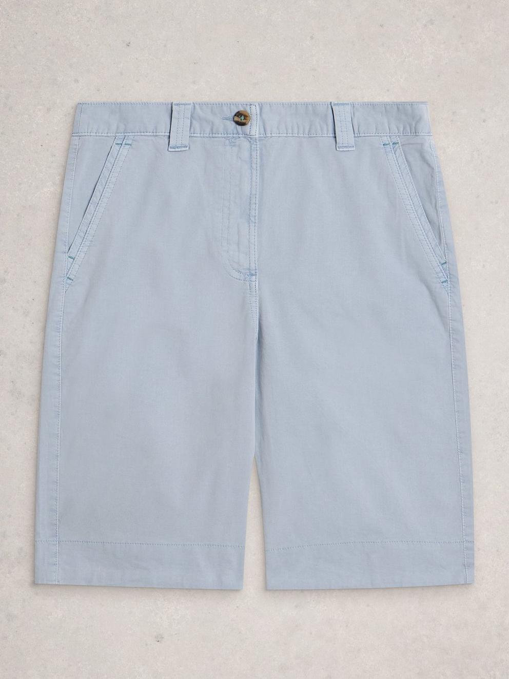 Heidi Chino Short in LGT BLUE - FLAT FRONT