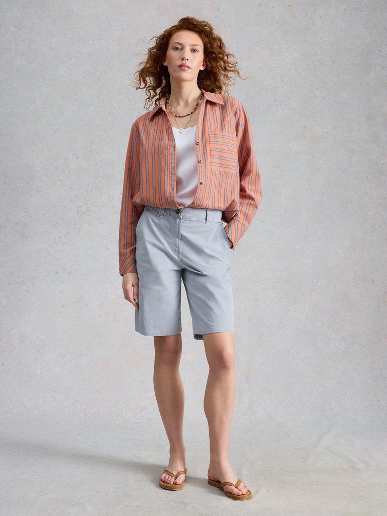 Heidi Chino Short in LGT BLUE - MODEL FRONT