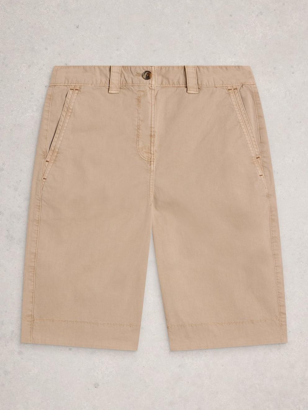 Heidi Chino Short in LGT NAT - FLAT FRONT