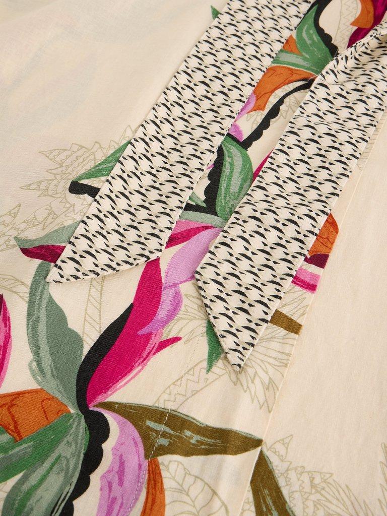 Alba Linen Blend Wrap Skirt in NAT PR - FLAT DETAIL