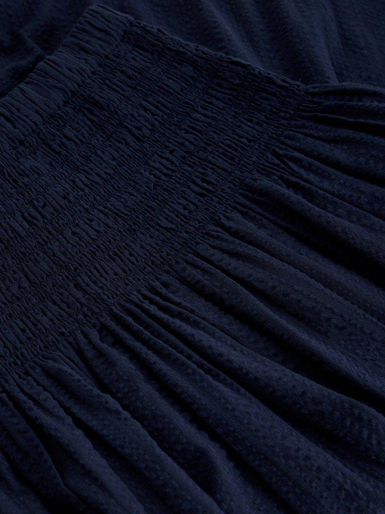 Suri Shirred Skirt in DARK NAVY - FLAT DETAIL