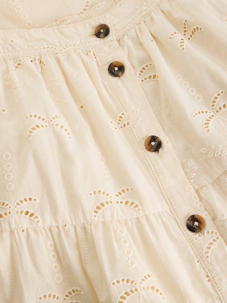 Ruben Broderie Midi Skirt in NAT WHITE - FLAT DETAIL