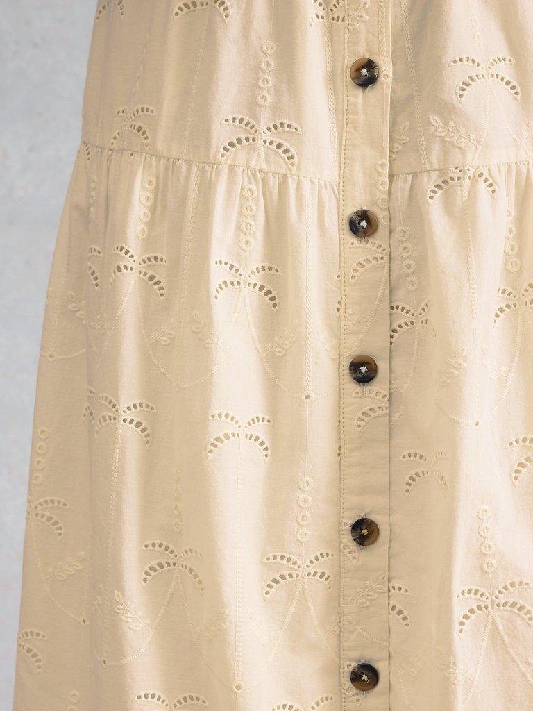 Ruben Broderie Midi Skirt in NAT WHITE - MODEL DETAIL