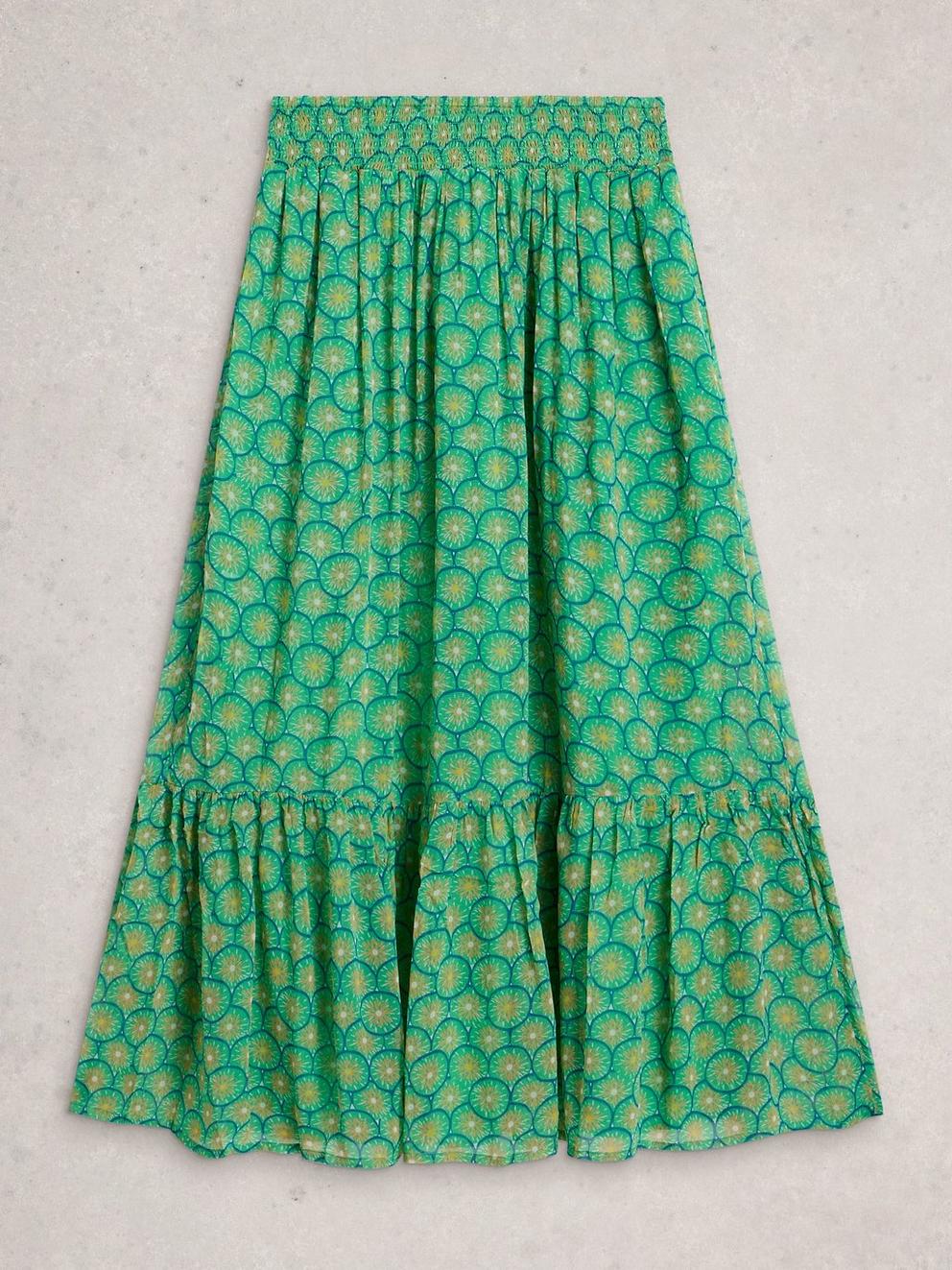 Yuri Maxi Skirt in GREEN PR - FLAT FRONT