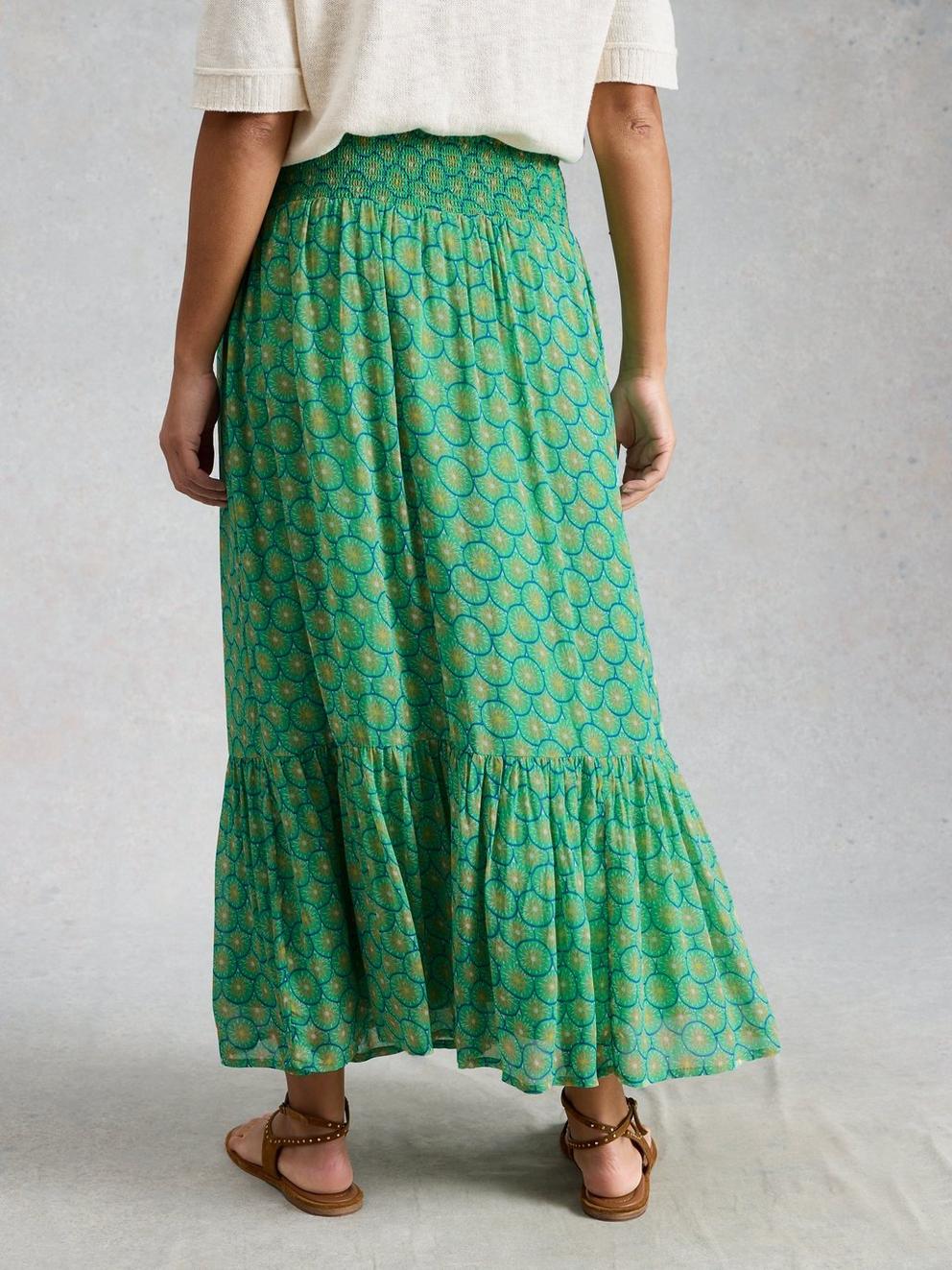 Yuri Maxi Skirt in GREEN PR - MODEL BACK