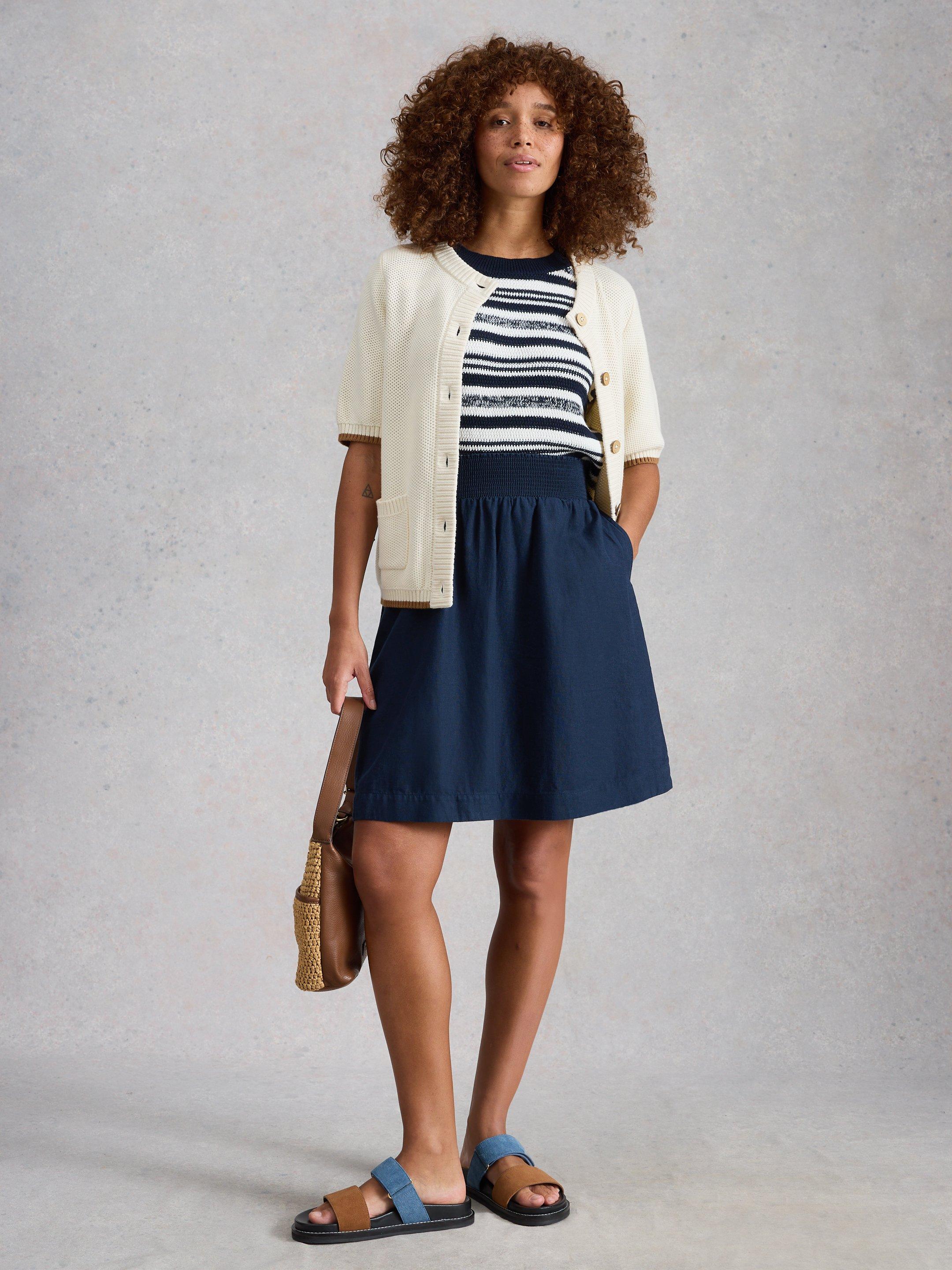 Sheila Linen Blend Skirt in DARK NAVY | White Stuff