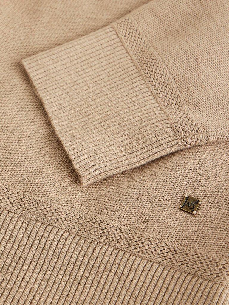 Attadale Linen Blend Jumper in LGT NAT - FLAT DETAIL