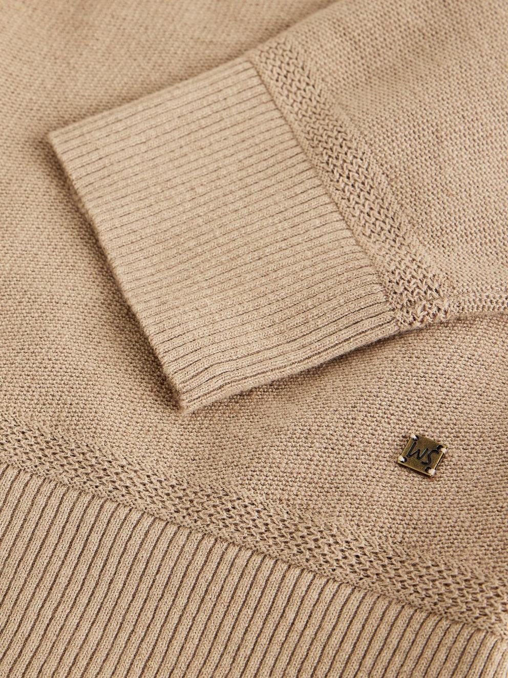 Attadale Linen Blend Jumper in LGT NAT - FLAT DETAIL