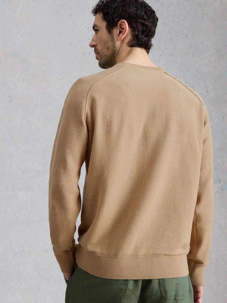 Attadale Linen Blend Jumper in LGT NAT - MODEL BACK