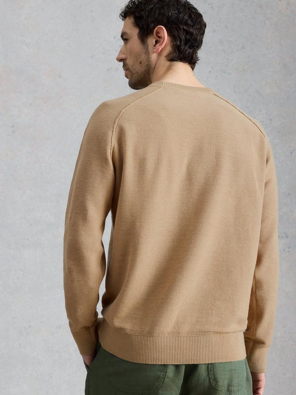 Attadale Linen Blend Jumper in LGT NAT - MODEL BACK