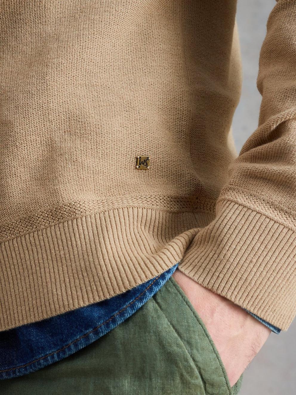 Attadale Linen Blend Jumper in LGT NAT - MODEL DETAIL