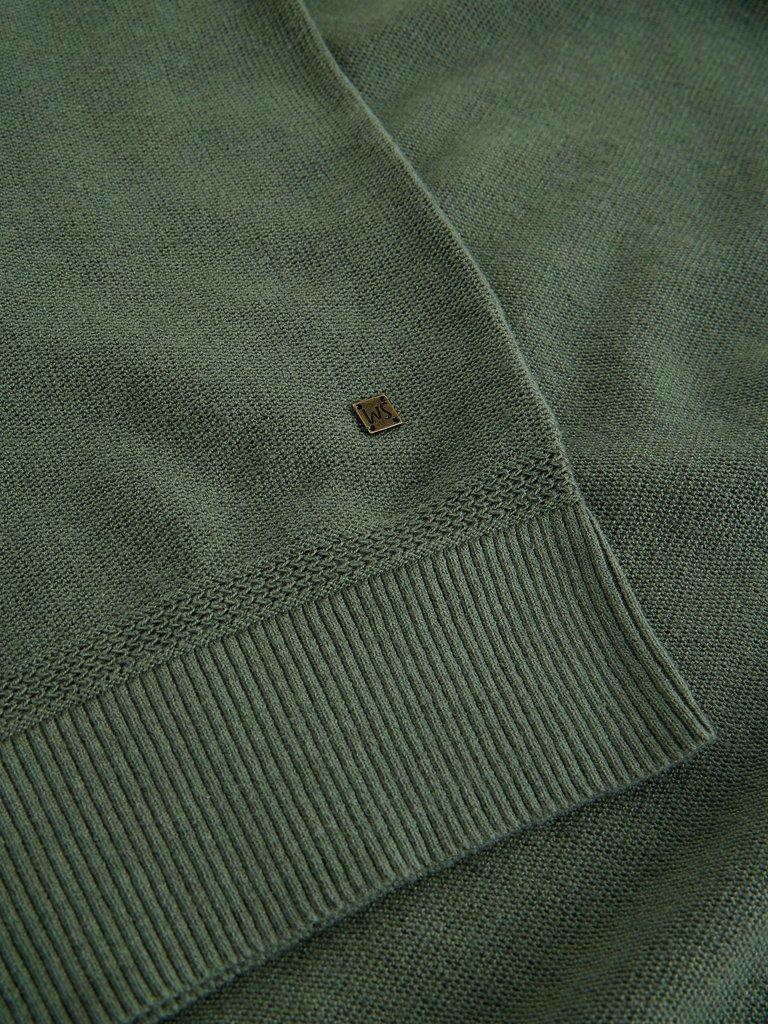 Attadale Linen Blend Jumper in MID GREEN - FLAT DETAIL