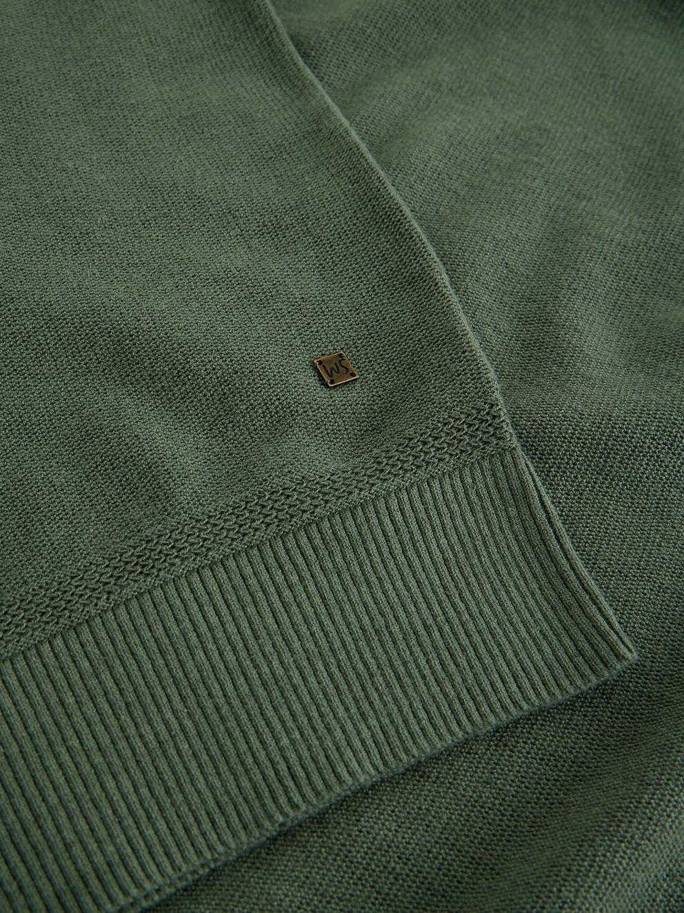 Attadale Linen Blend Jumper in MID GREEN - FLAT DETAIL