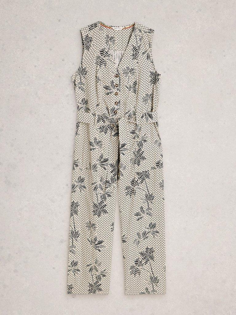 Betty Linen Blend Jumpsuit in IVORY PR - FLAT FRONT