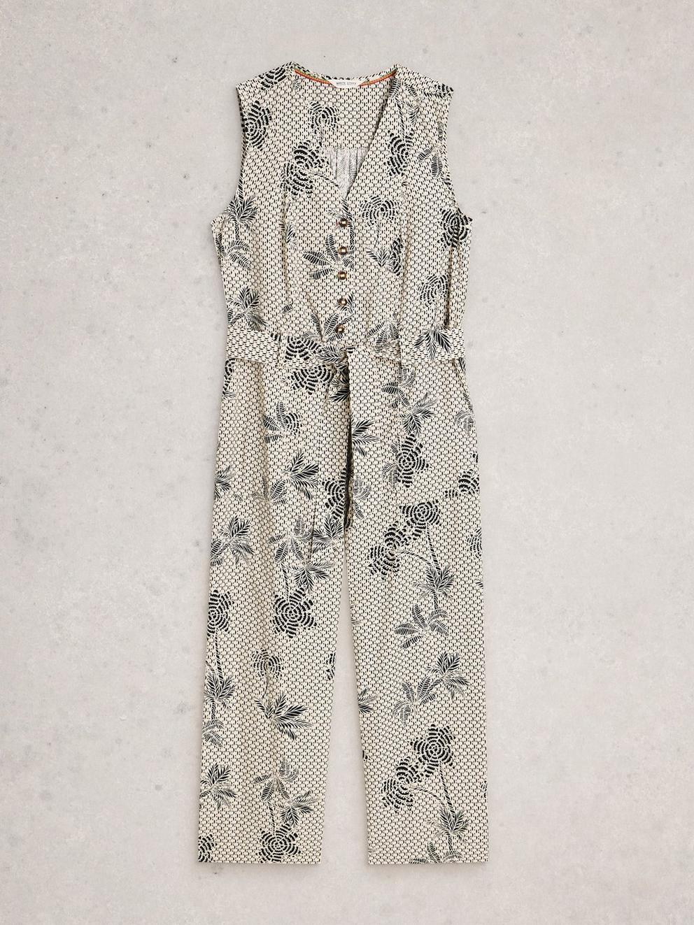 Betty Linen Blend Jumpsuit in IVORY PR - FLAT FRONT