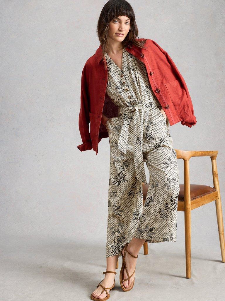 Betty Linen Blend Jumpsuit in IVORY PR - LIFESTYLE