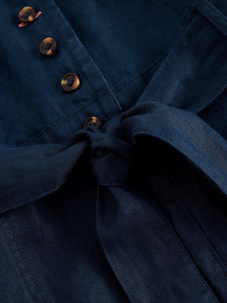 Betty Linen Jumpsuit in DARK NAVY - FLAT DETAIL