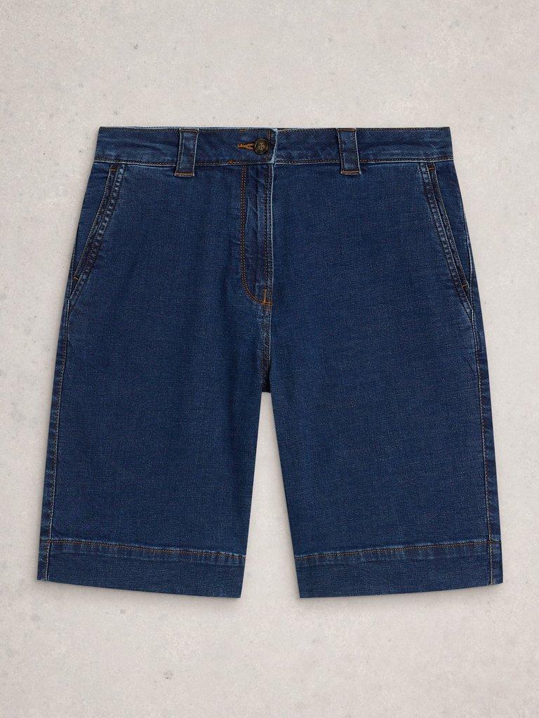 Heidi Denim Short in MID DENIM - FLAT FRONT