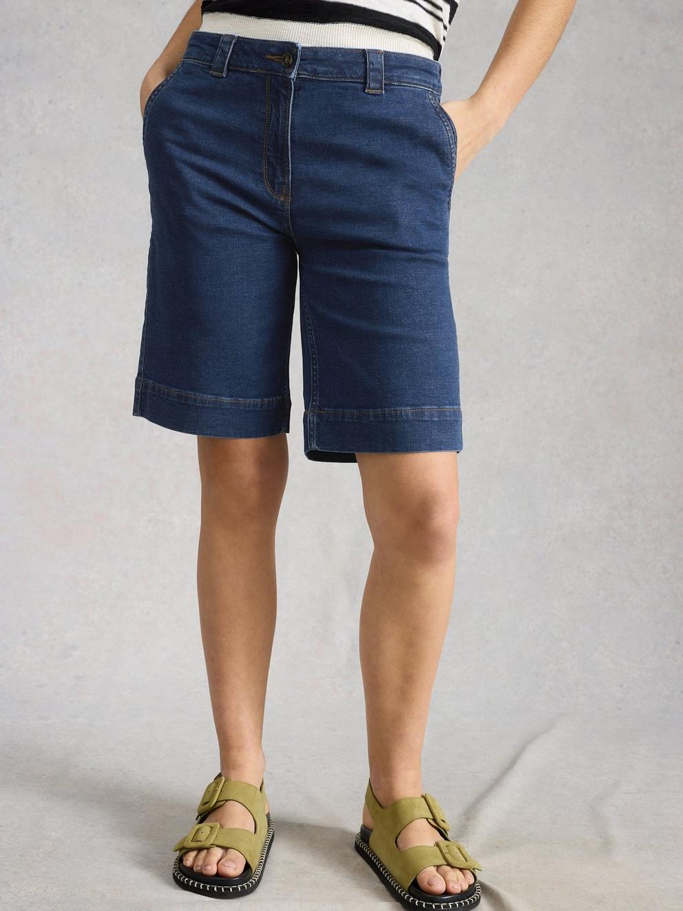 Heidi Denim Short in MID DENIM - LIFESTYLE
