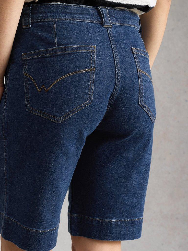 Heidi Denim Short in MID DENIM - MODEL BACK