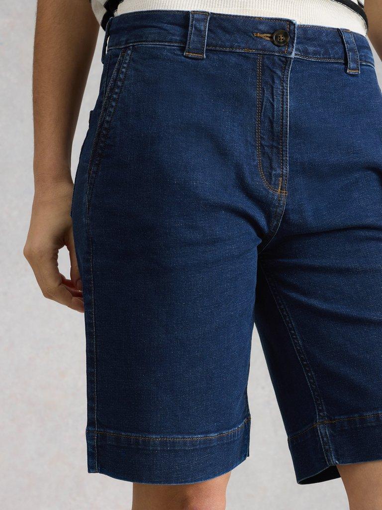 Heidi Denim Short in MID DENIM - MODEL DETAIL