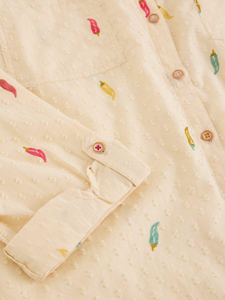 Sophie Organic Cotton Print Shirt in IVORY PR - FLAT DETAIL