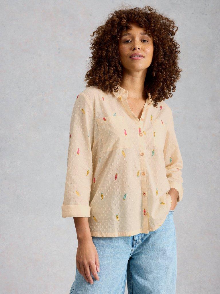 Sophie Organic Cotton Print Shirt in IVORY PR - LIFESTYLE