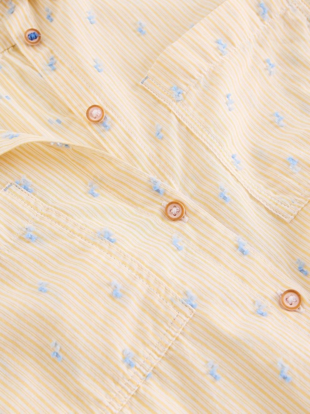 Sophie Organic Cotton Print Shirt in YELLOW MLT - FLAT DETAIL