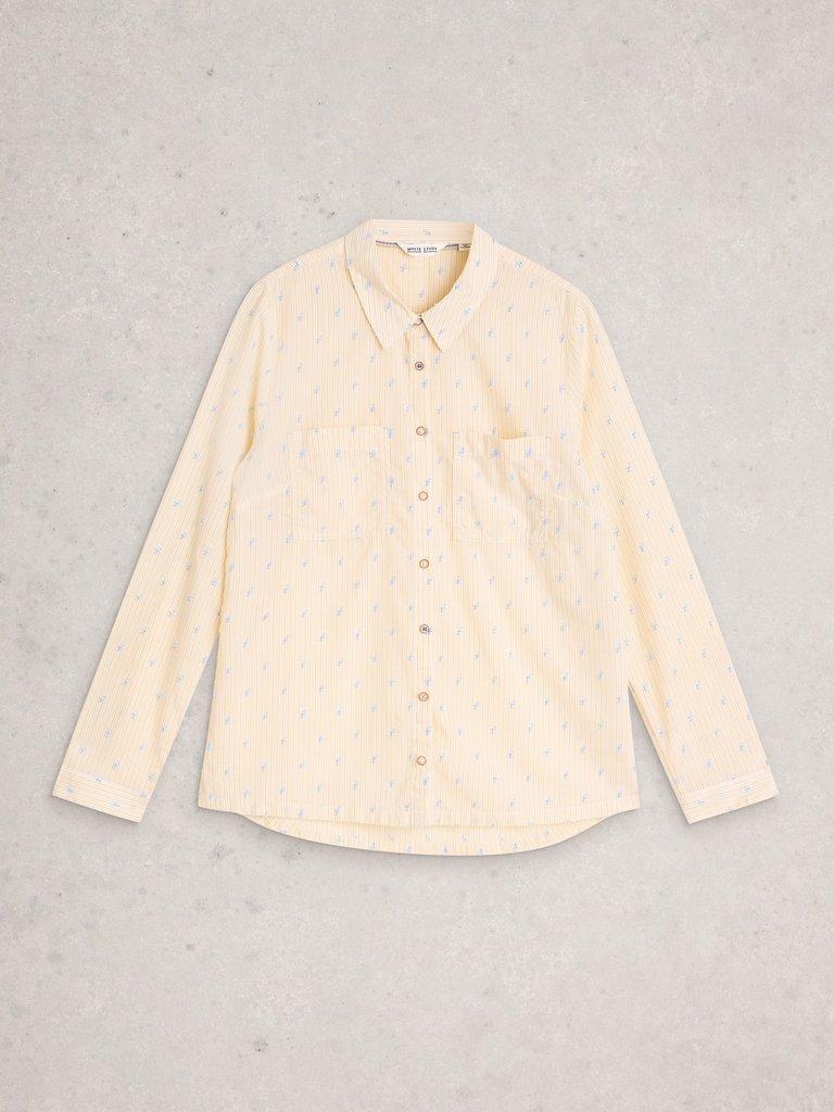 Sophie Organic Cotton Print Shirt in YELLOW MLT - FLAT FRONT