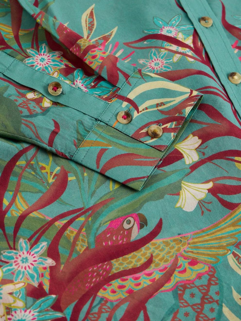 Lydia Shirt in TEAL MLT - FLAT DETAIL