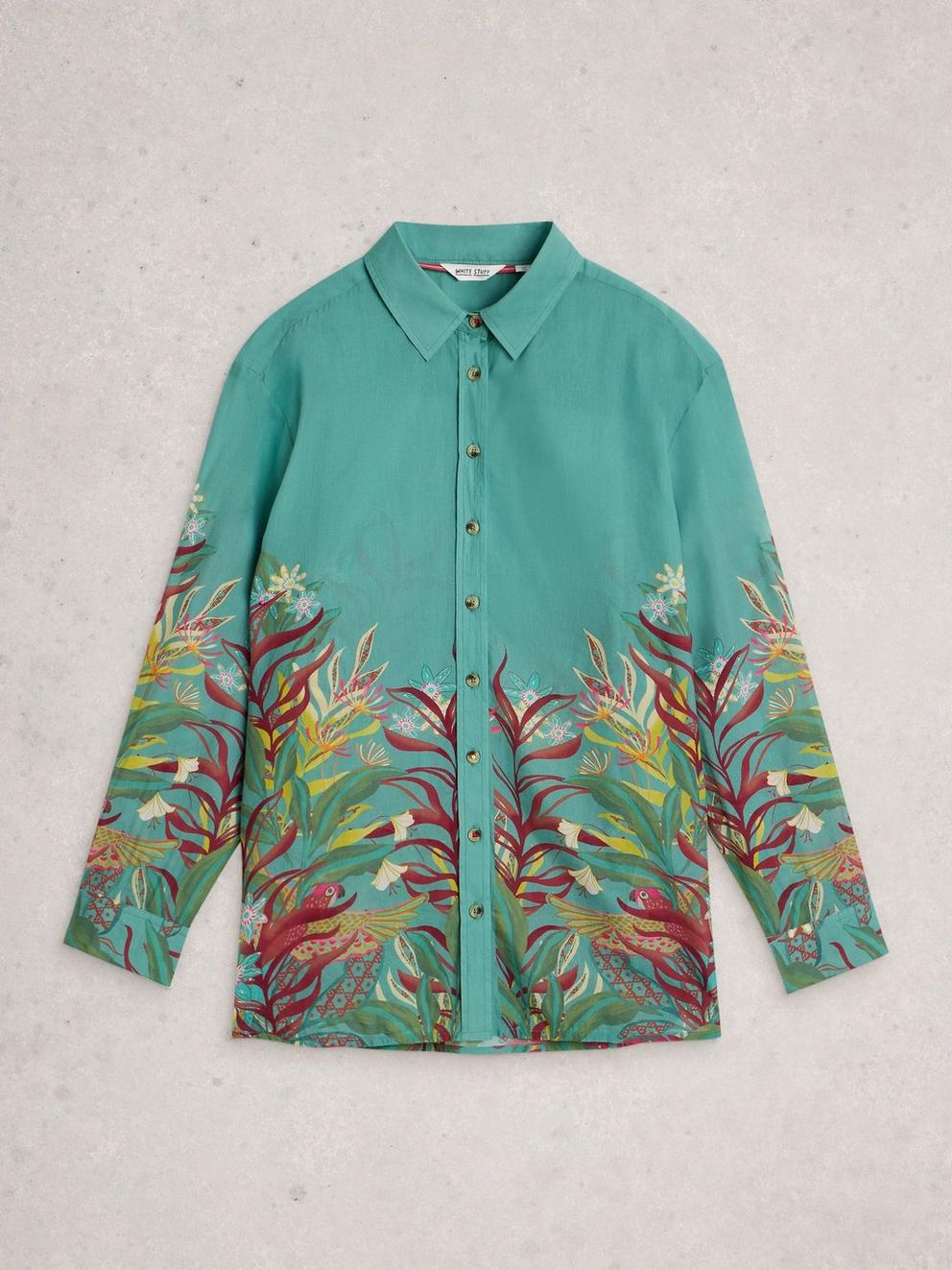 Lydia Shirt in TEAL MLT - FLAT FRONT