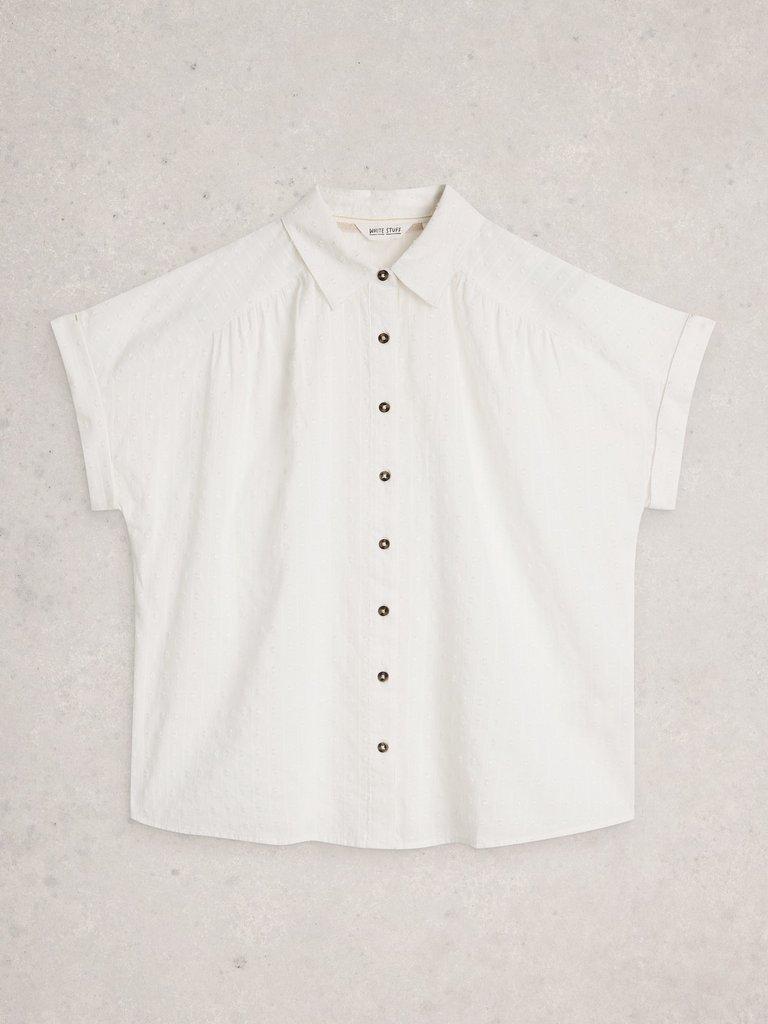 Orla Button Through Shirt in BRIL WHITE - FLAT FRONT