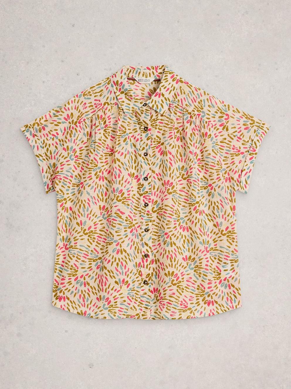 Orla Button Through Shirt in IVORY PR - FLAT FRONT