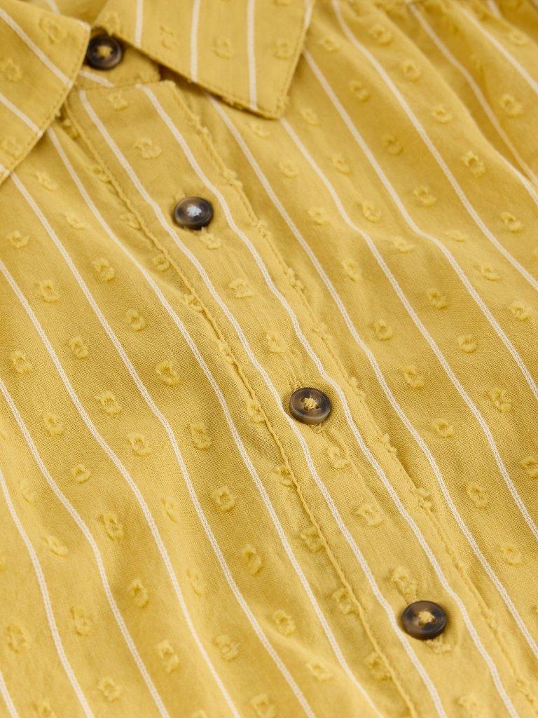 Orla Button Through Shirt in MID YELLOW - FLAT DETAIL