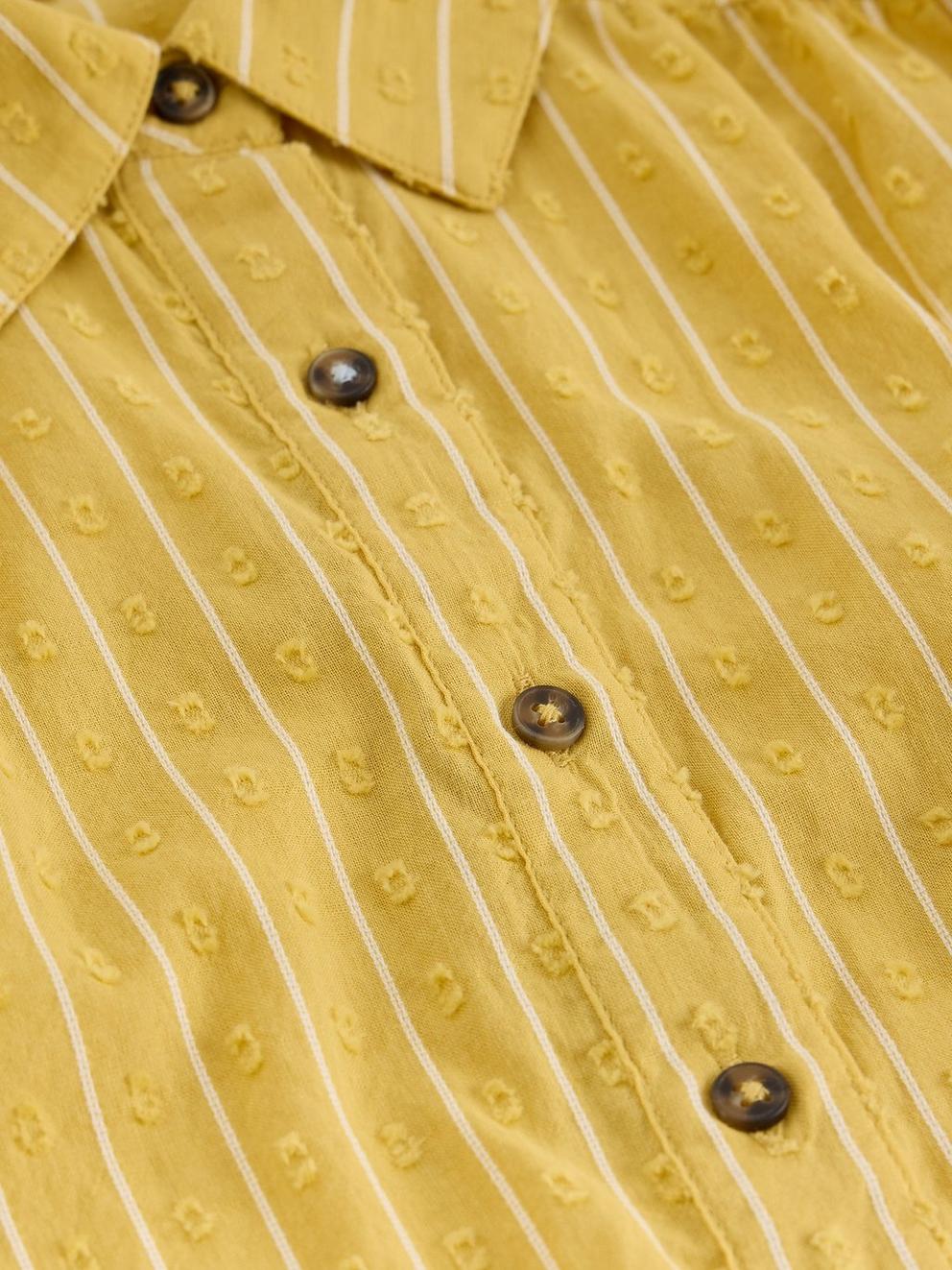 Orla Button Through Shirt in MID YELLOW - FLAT DETAIL