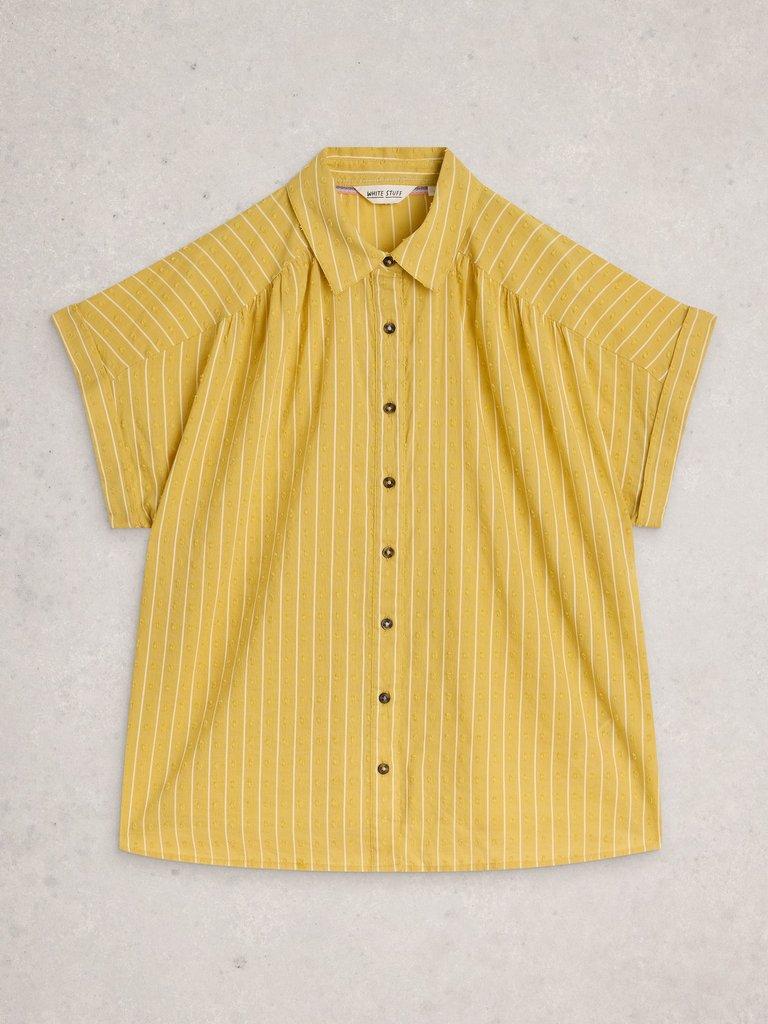 Orla Button Through Shirt in MID YELLOW - FLAT FRONT