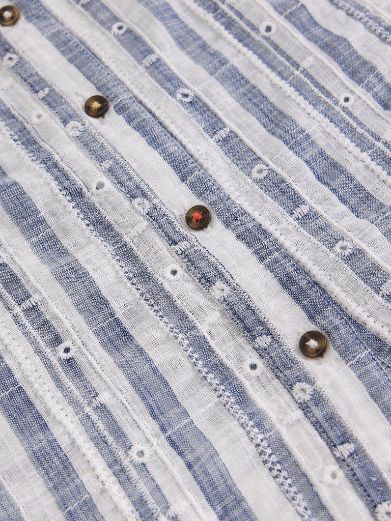 Orla Button Through Shirt in BLUE MLT - FLAT DETAIL