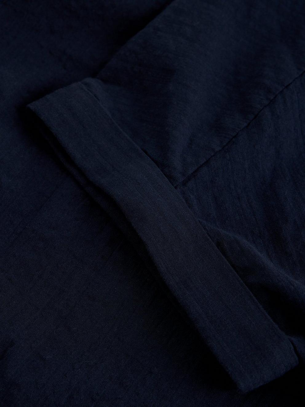 Orla Collared Pop Over Shirt in DARK NAVY - FLAT DETAIL