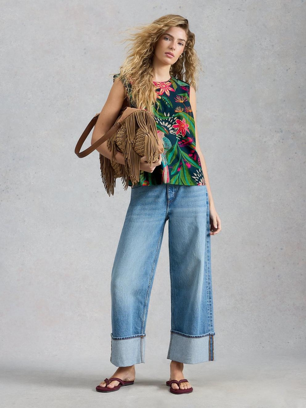 Matilda Vest in GREEN PR - MODEL FRONT