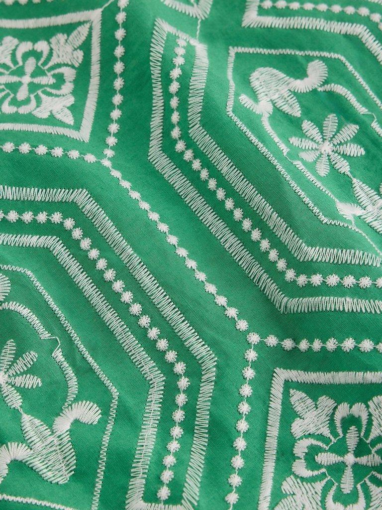 Hallie Embroidered Top in GREEN MLT - FLAT DETAIL