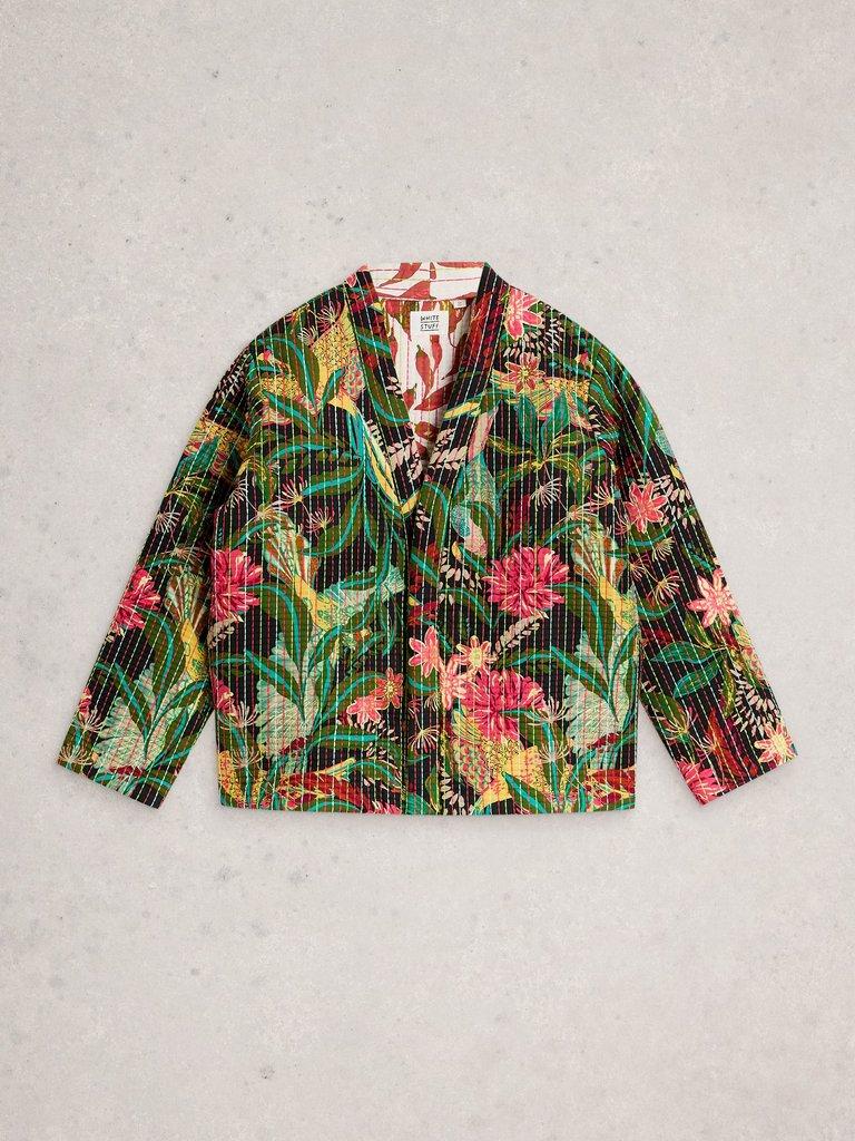 Printed Quilted Jacket in GREEN MLT - FLAT FRONT