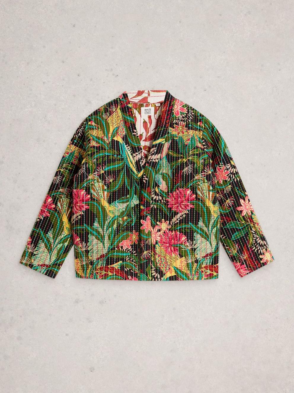 Printed Quilted Jacket in GREEN MLT - FLAT FRONT