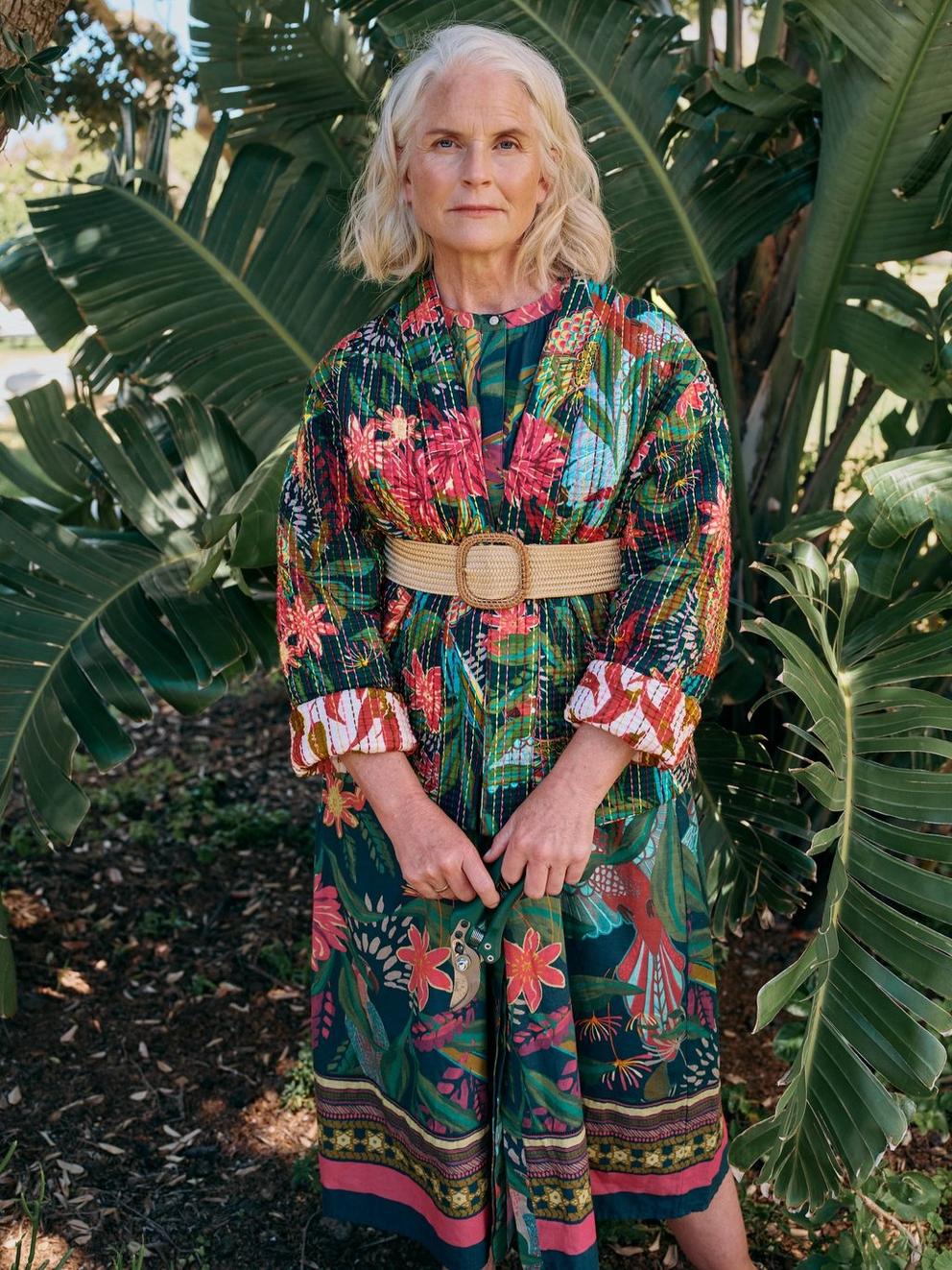 Printed Quilted Jacket in GREEN MLT - MIXED