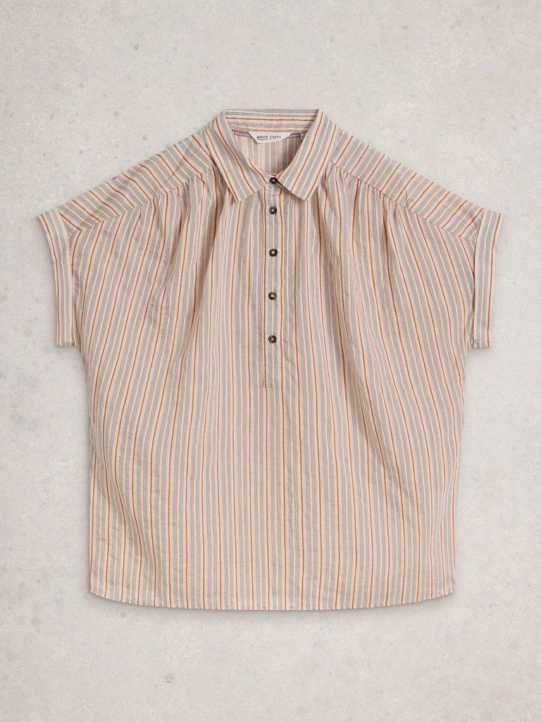 Orla Pop Over Shirt in NAT MLT - FLAT FRONT